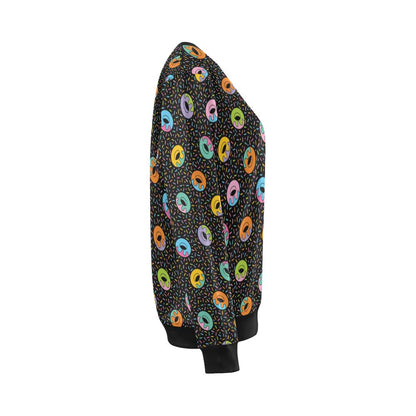 Donut Pattern Print Design DN012 Women Long Sleeve Sweatshirt-JorJune