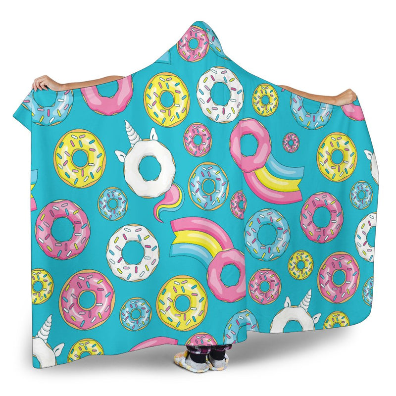 Donut Pattern Print Design DN013 Hooded Blanket-JORJUNE.COM