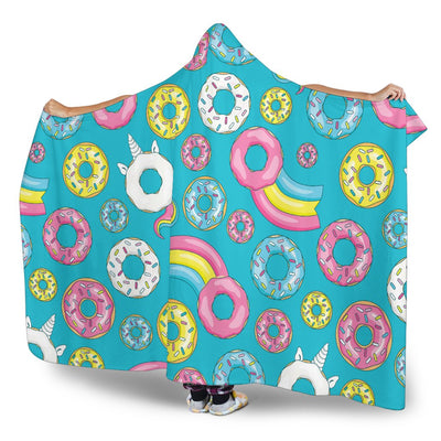 Donut Pattern Print Design DN013 Hooded Blanket-JORJUNE.COM