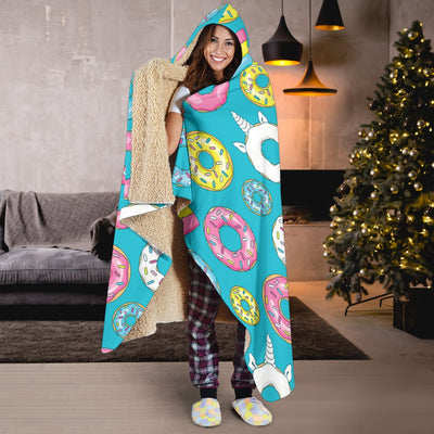 Donut Pattern Print Design DN013 Hooded Blanket-JORJUNE.COM