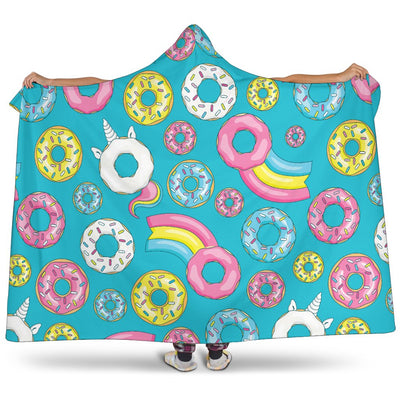 Donut Pattern Print Design DN013 Hooded Blanket-JORJUNE.COM