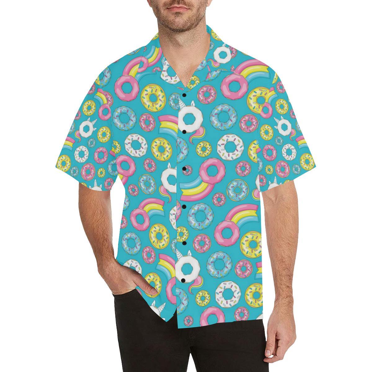 Donut Pattern Print Design DN013 Men Hawaiian Shirt-JorJune