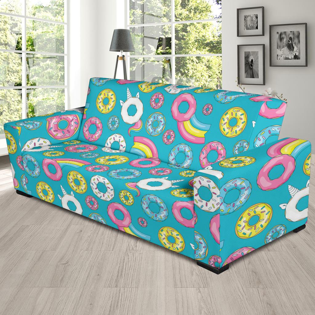 Donut Pattern Print Design DN013 Sofa Slipcover-JORJUNE.COM