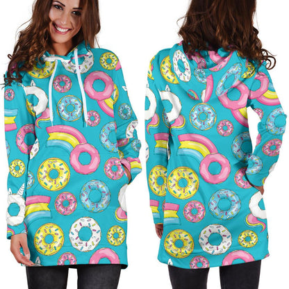 Donut Pattern Print Design DN013 Women Hoodie Dress