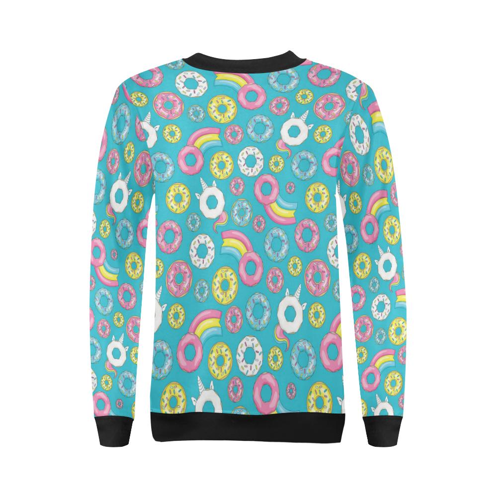 Donut Pattern Print Design DN013 Women Long Sleeve Sweatshirt-JorJune