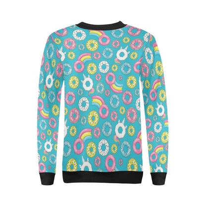 Donut Pattern Print Design DN013 Women Long Sleeve Sweatshirt-JorJune