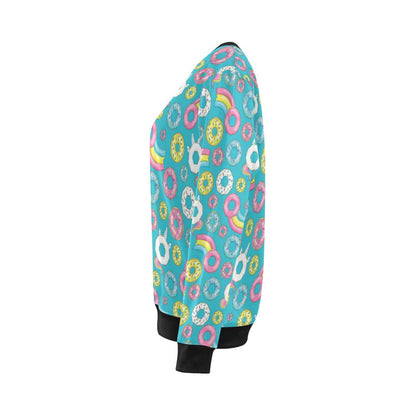 Donut Pattern Print Design DN013 Women Long Sleeve Sweatshirt-JorJune