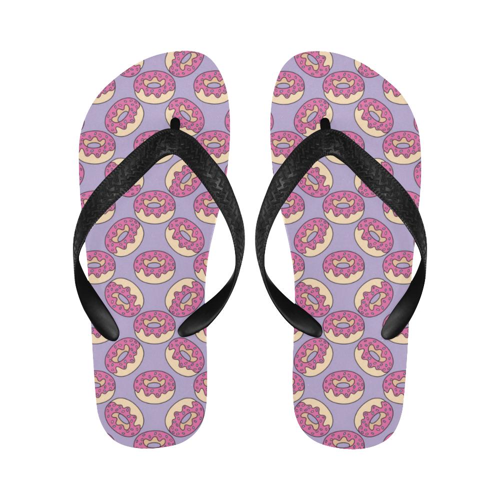 Donut Pattern Print Design DN015 Flip Flops-JorJune