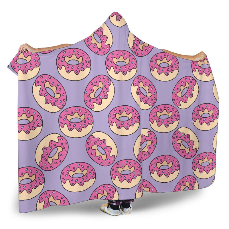 Donut Pattern Print Design DN015 Hooded Blanket-JORJUNE.COM