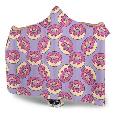 Donut Pattern Print Design DN015 Hooded Blanket-JORJUNE.COM