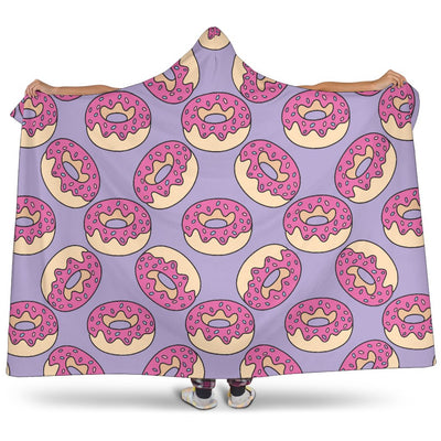 Donut Pattern Print Design DN015 Hooded Blanket-JORJUNE.COM