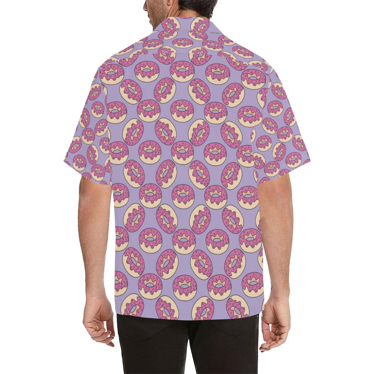 Donut Pattern Print Design DN015 Men Hawaiian Shirt-JorJune