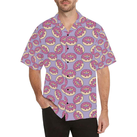 Donut Pattern Print Design DN015 Men Hawaiian Shirt-JorJune