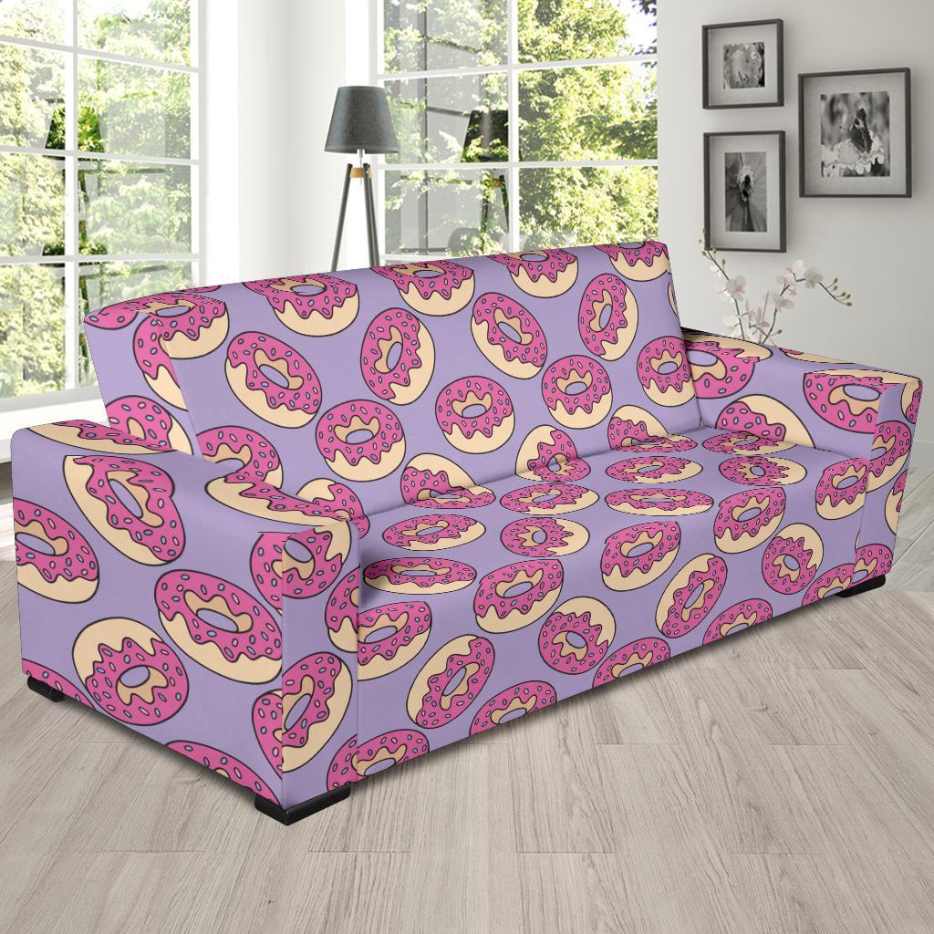 Donut Pattern Print Design DN015 Sofa Slipcover-JORJUNE.COM