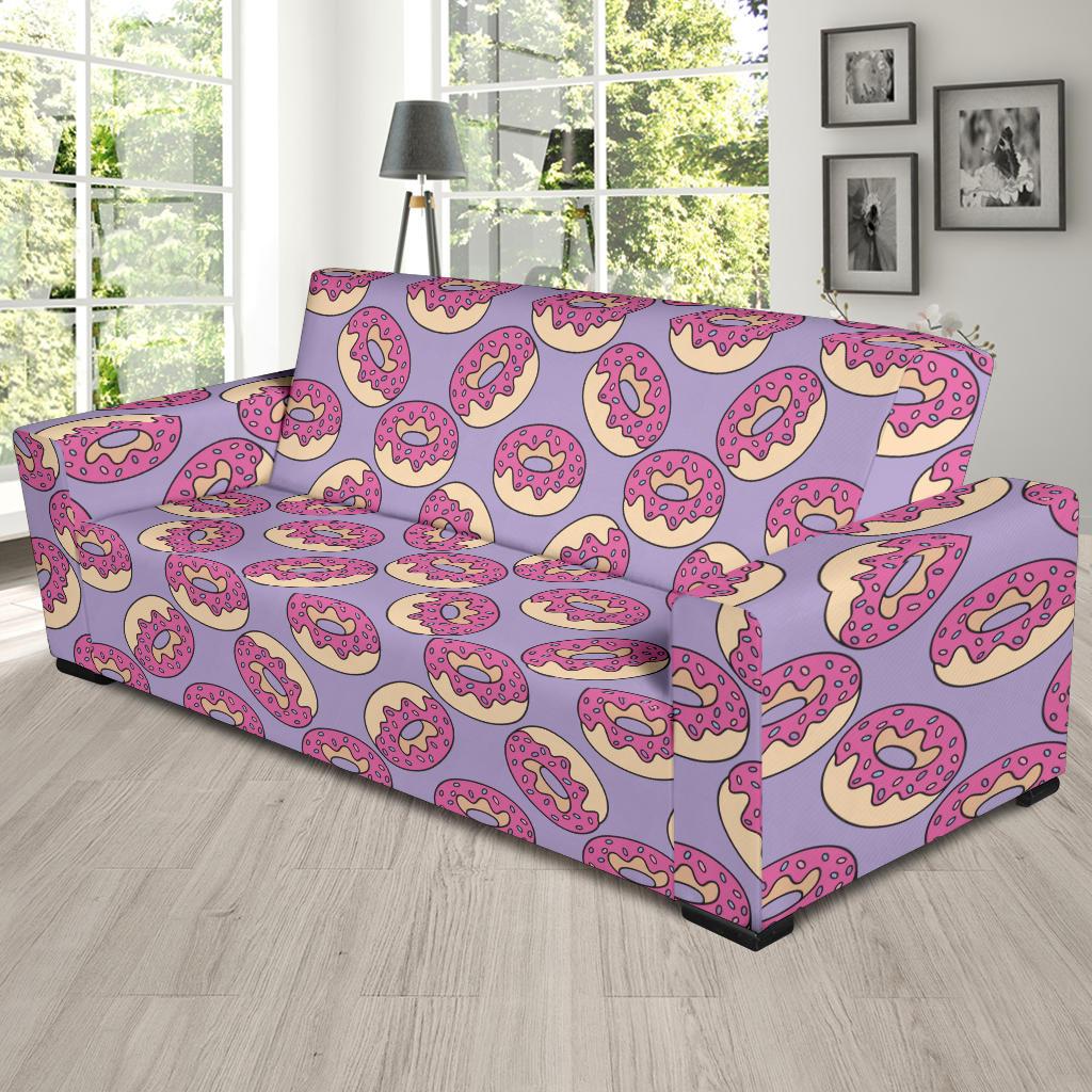 Donut Pattern Print Design DN015 Sofa Slipcover-JORJUNE.COM