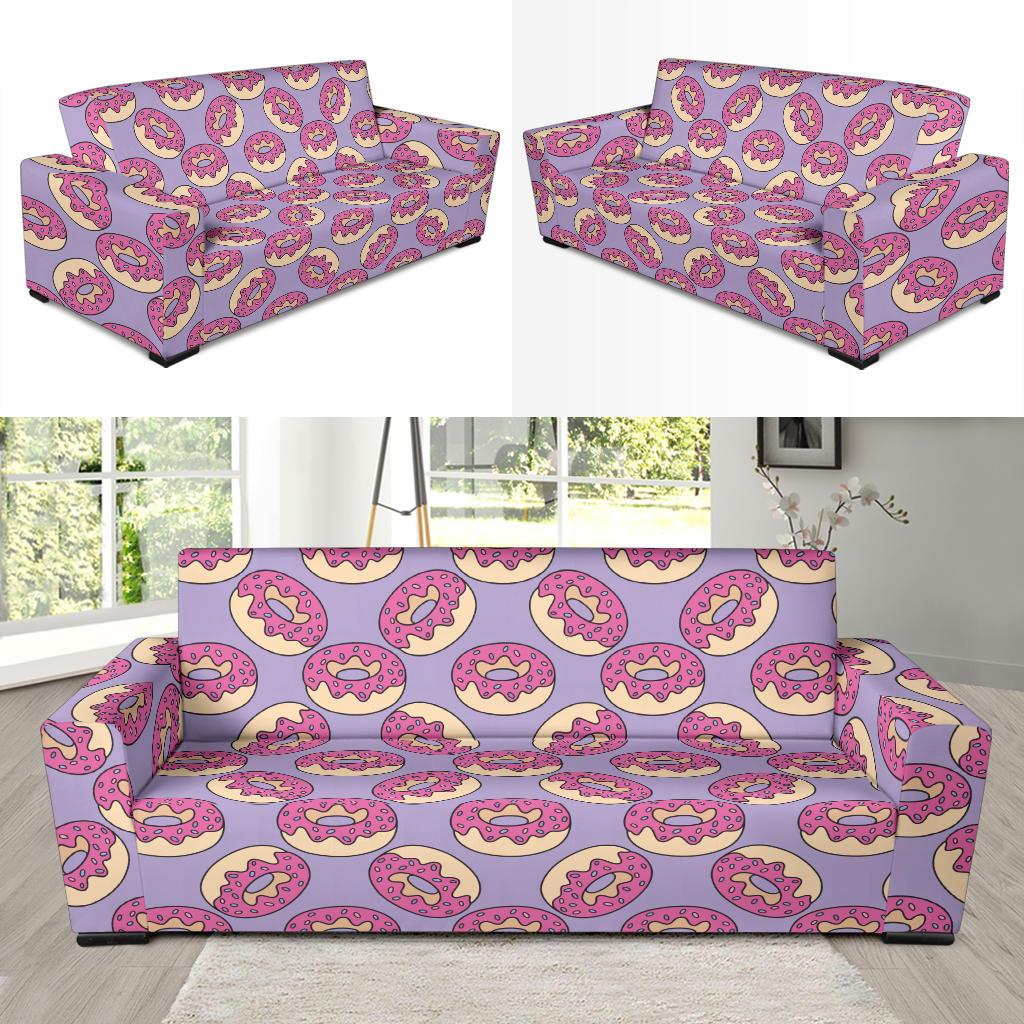 Donut Pattern Print Design DN015 Sofa Slipcover-JORJUNE.COM
