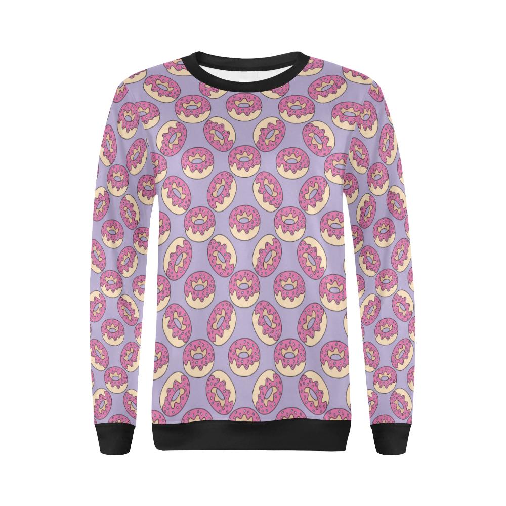 Donut Pattern Print Design DN015 Women Long Sleeve Sweatshirt-JorJune
