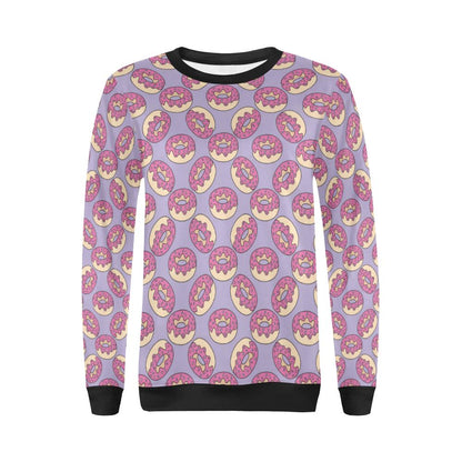 Donut Pattern Print Design DN015 Women Long Sleeve Sweatshirt-JorJune