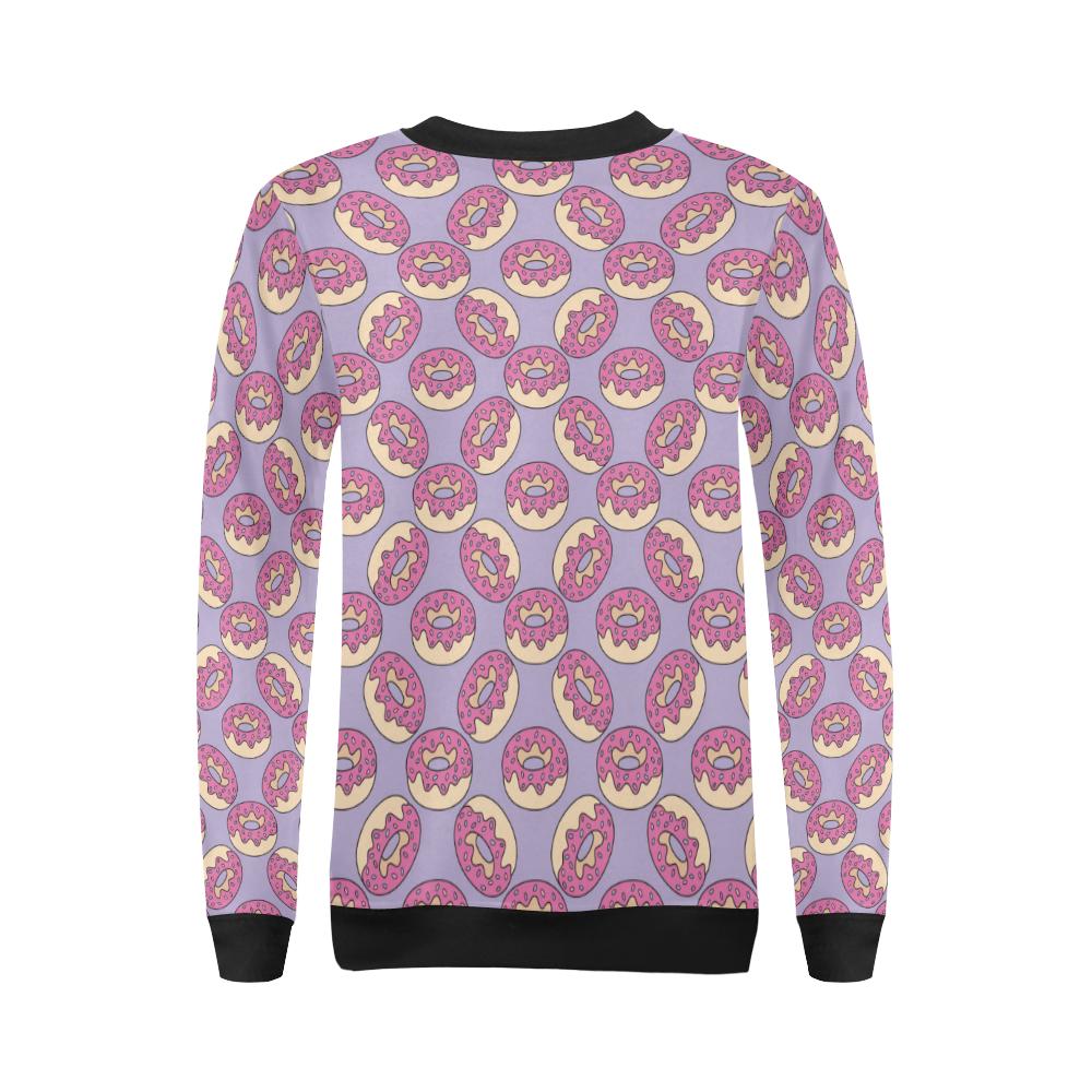 Donut Pattern Print Design DN015 Women Long Sleeve Sweatshirt-JorJune