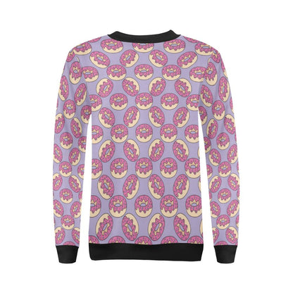 Donut Pattern Print Design DN015 Women Long Sleeve Sweatshirt-JorJune
