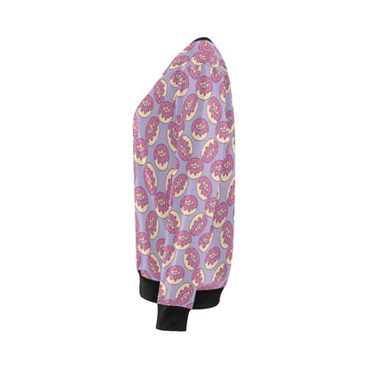 Donut Pattern Print Design DN015 Women Long Sleeve Sweatshirt-JorJune