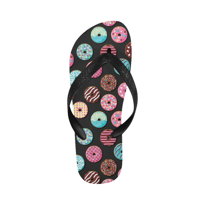 Donut Pattern Print Design DN02 Flip Flops-JorJune
