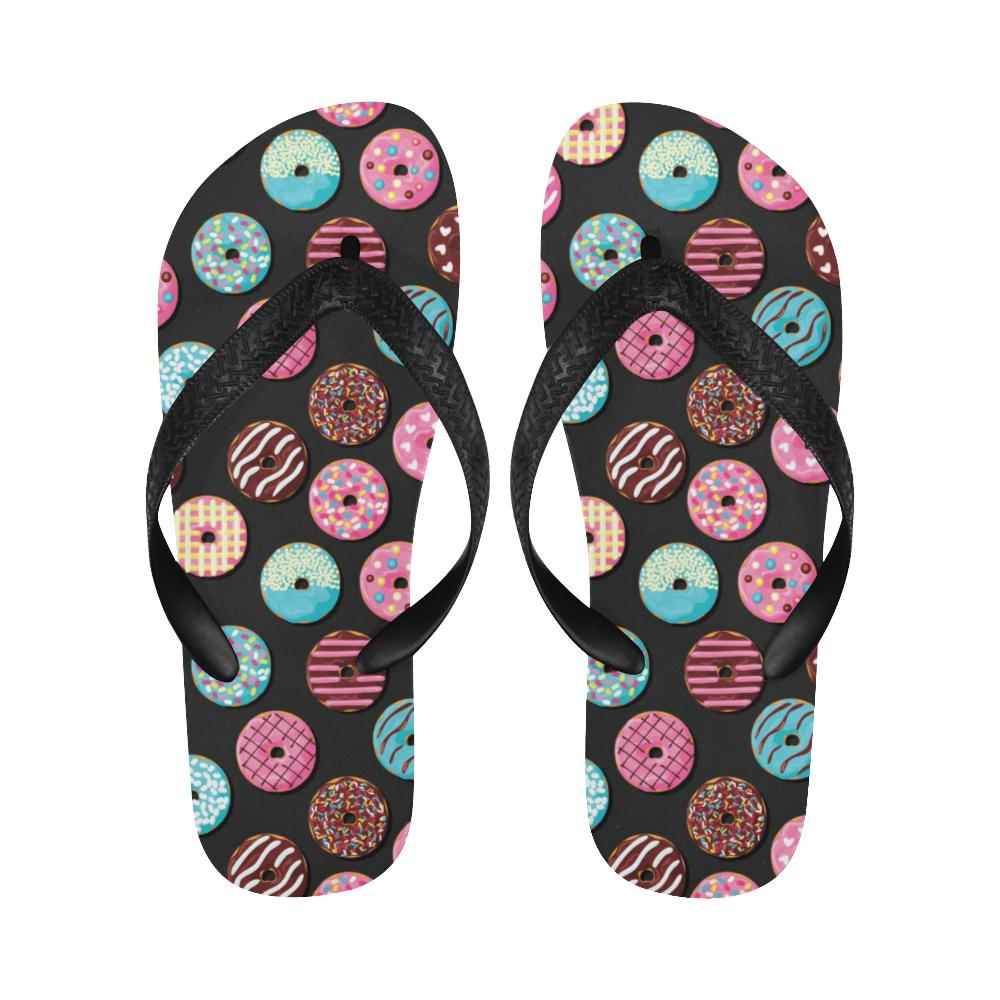 Donut Pattern Print Design DN02 Flip Flops-JorJune