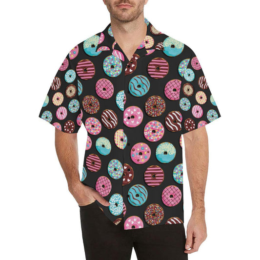 Donut Pattern Print Design DN02 Men Hawaiian Shirt-JorJune