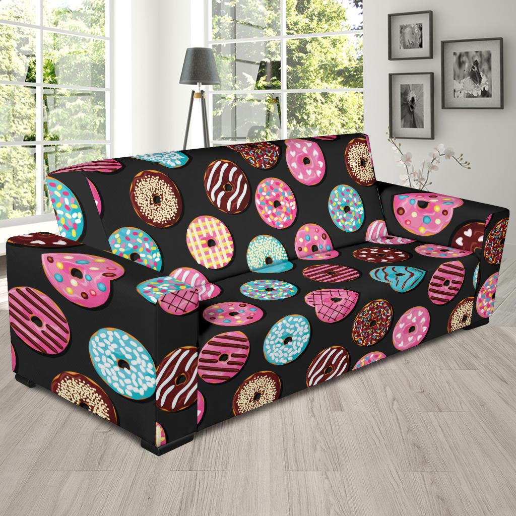 Donut Pattern Print Design DN02 Sofa Slipcover-JORJUNE.COM