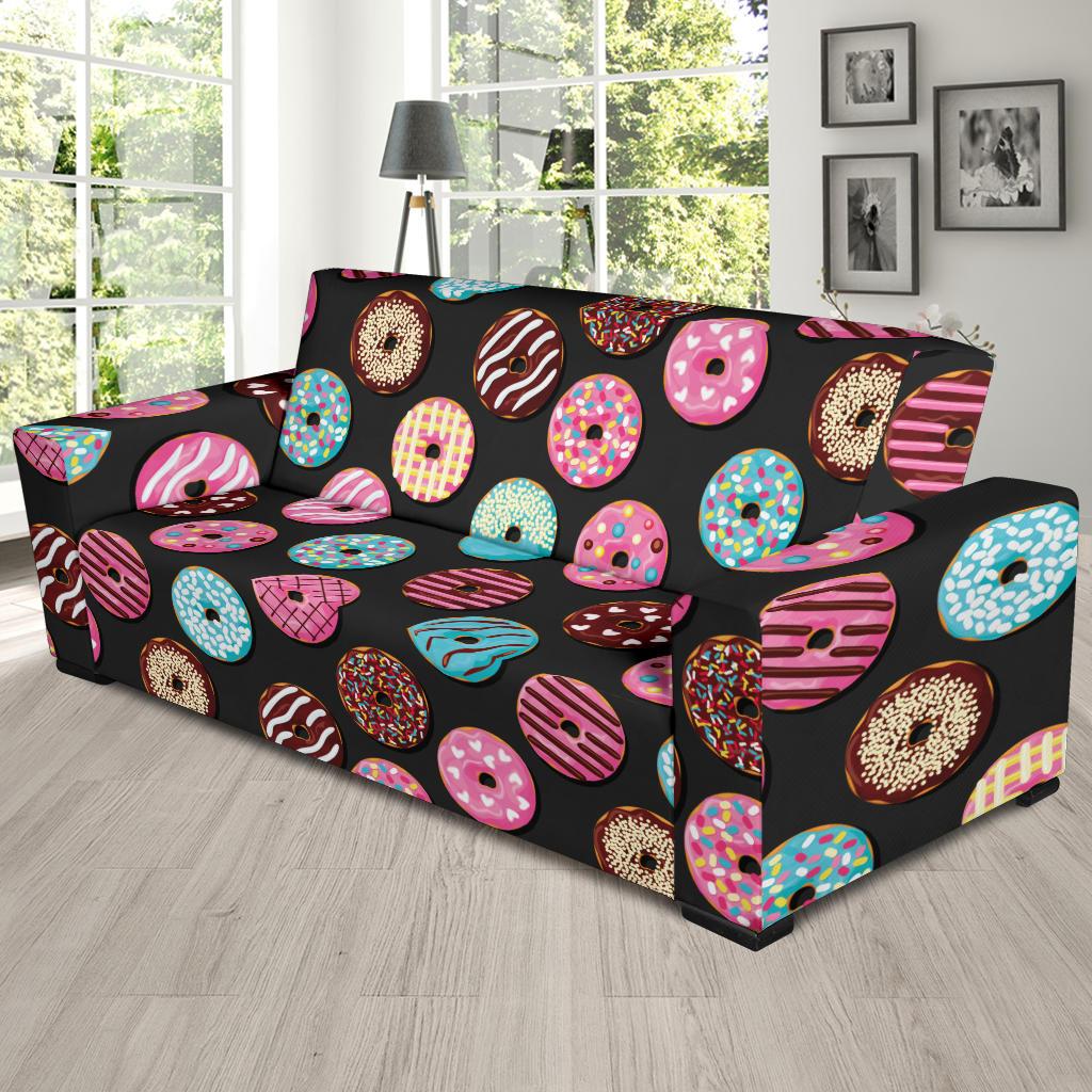 Donut Pattern Print Design DN02 Sofa Slipcover-JORJUNE.COM