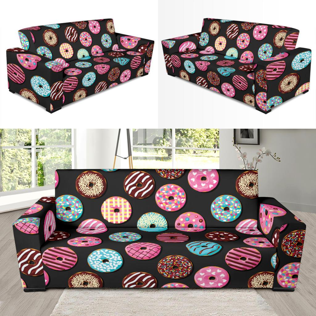 Donut Pattern Print Design DN02 Sofa Slipcover-JORJUNE.COM