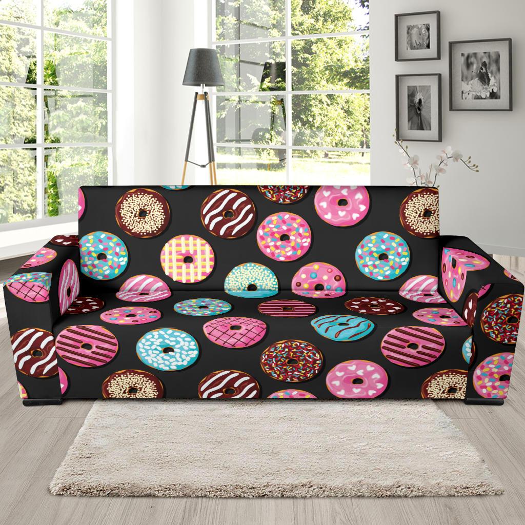 Donut Pattern Print Design DN02 Sofa Slipcover-JORJUNE.COM