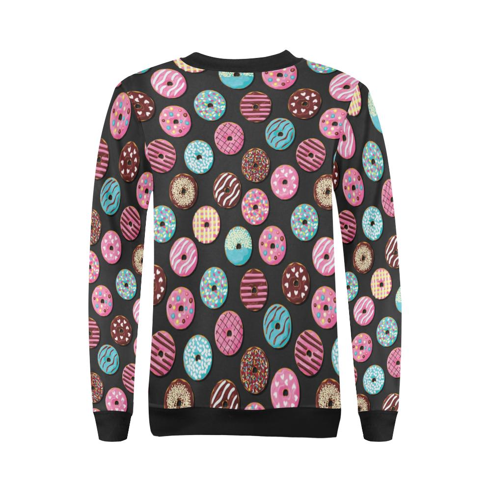 Donut Pattern Print Design DN02 Women Long Sleeve Sweatshirt-JorJune