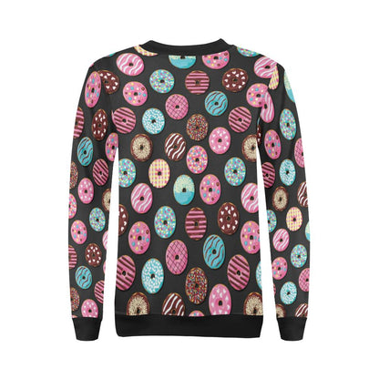 Donut Pattern Print Design DN02 Women Long Sleeve Sweatshirt-JorJune