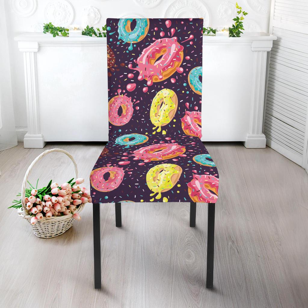 Donut Pattern Print Design DN03 Dining Chair Slipcover-JORJUNE.COM