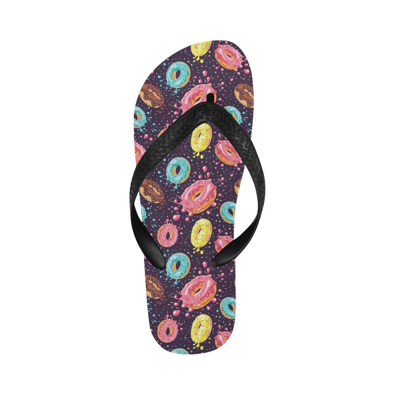 Donut Pattern Print Design DN03 Flip Flops-JorJune