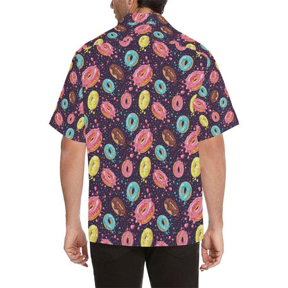 Donut Pattern Print Design DN03 Men Hawaiian Shirt-JorJune