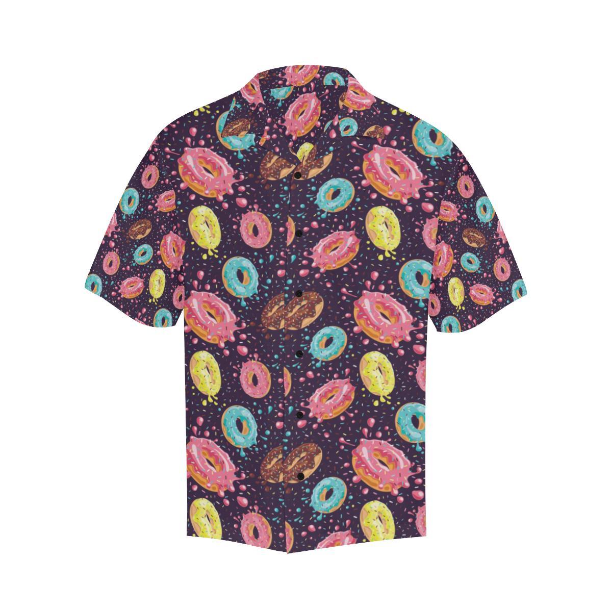 Donut Pattern Print Design DN03 Men Hawaiian Shirt-JorJune