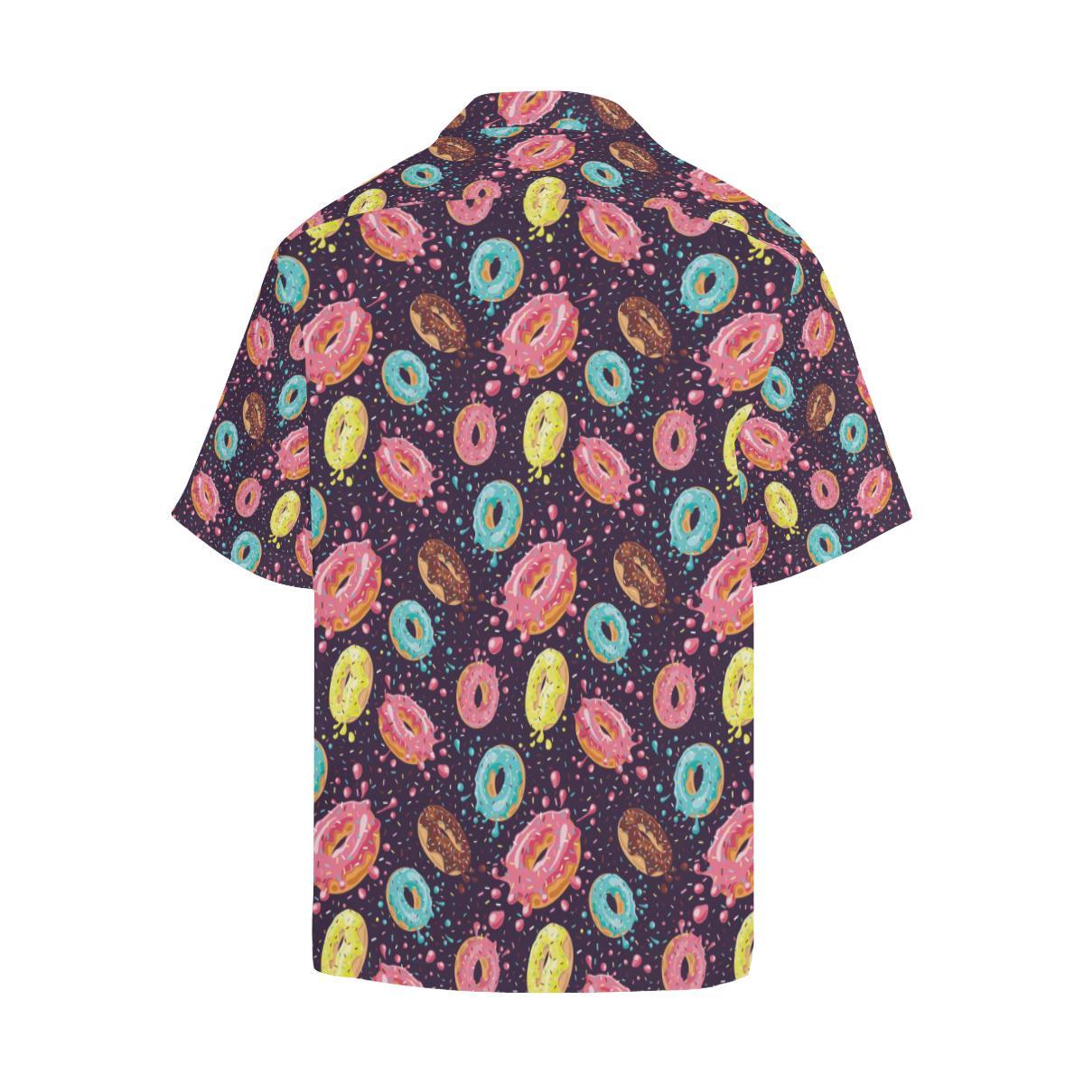 Donut Pattern Print Design DN03 Men Hawaiian Shirt-JorJune