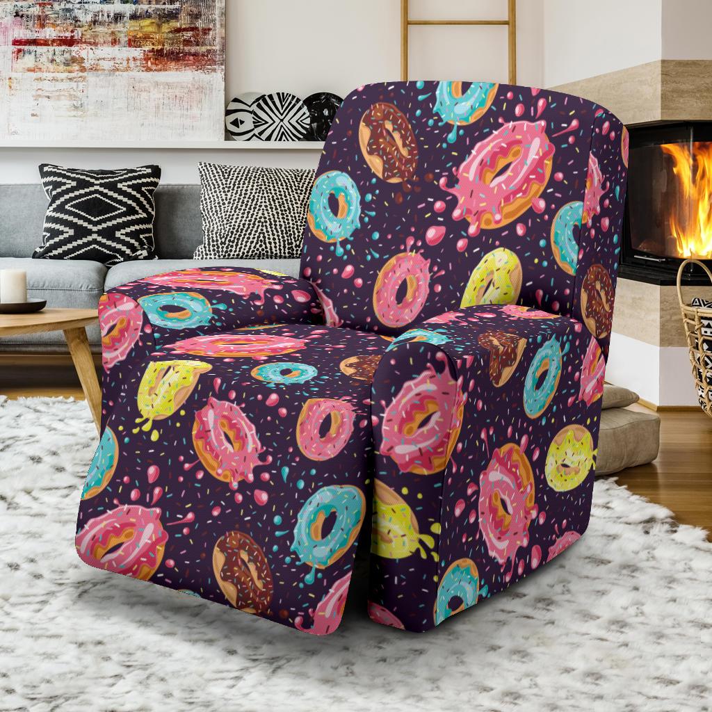 Donut Pattern Print Design DN03 Recliner Slipcover-JORJUNE.COM