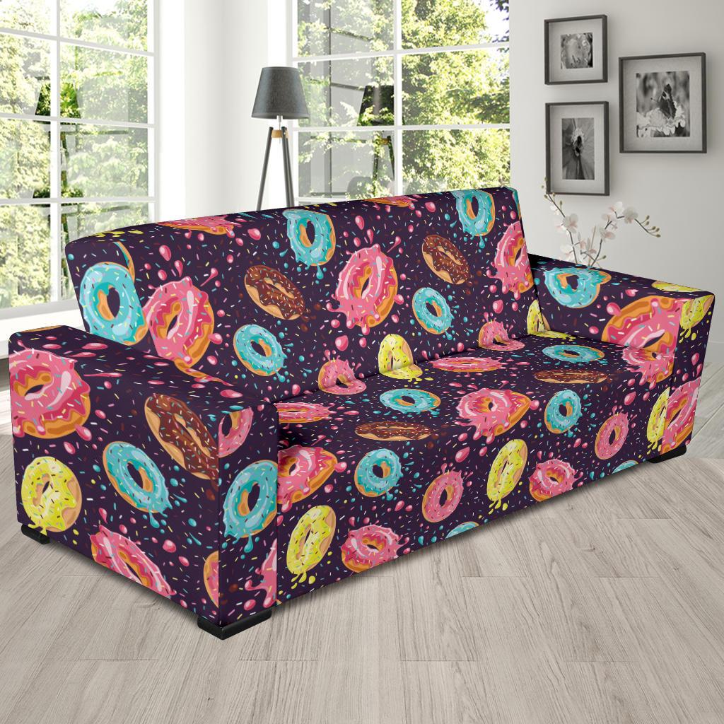 Donut Pattern Print Design DN03 Sofa Slipcover-JORJUNE.COM