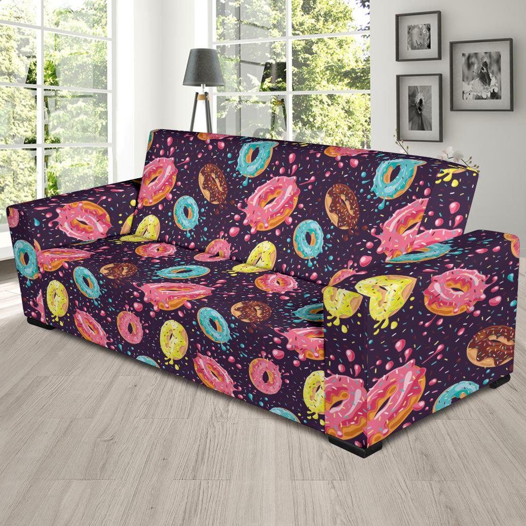 Donut Pattern Print Design DN03 Sofa Slipcover-JORJUNE.COM