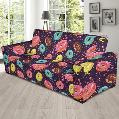 Donut Pattern Print Design DN03 Sofa Slipcover-JORJUNE.COM