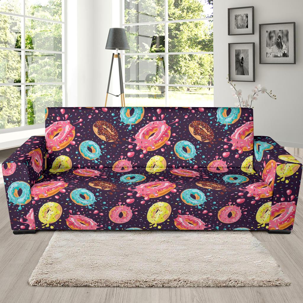 Donut Pattern Print Design DN03 Sofa Slipcover-JORJUNE.COM
