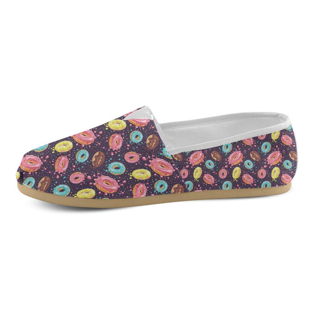 Donut Pattern Print Design DN03 Women Casual Shoes-JorJune.com