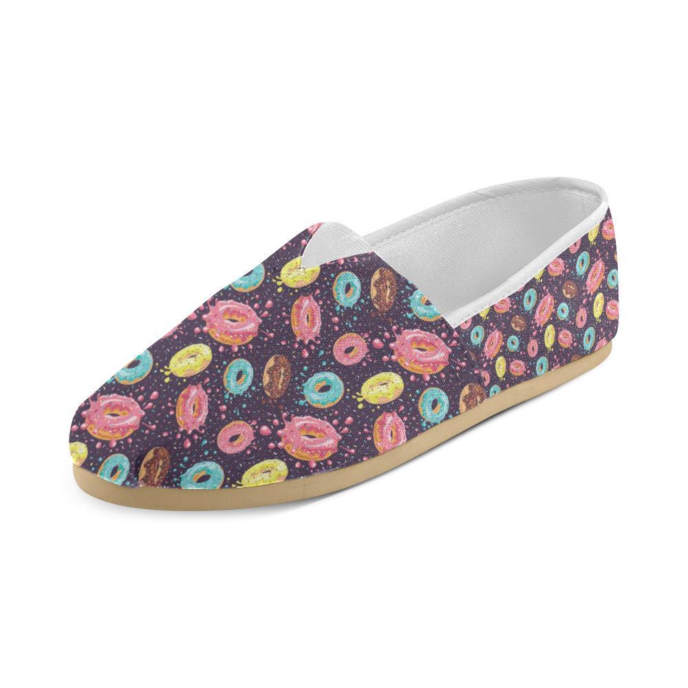 Donut Pattern Print Design DN03 Women Casual Shoes-JorJune.com