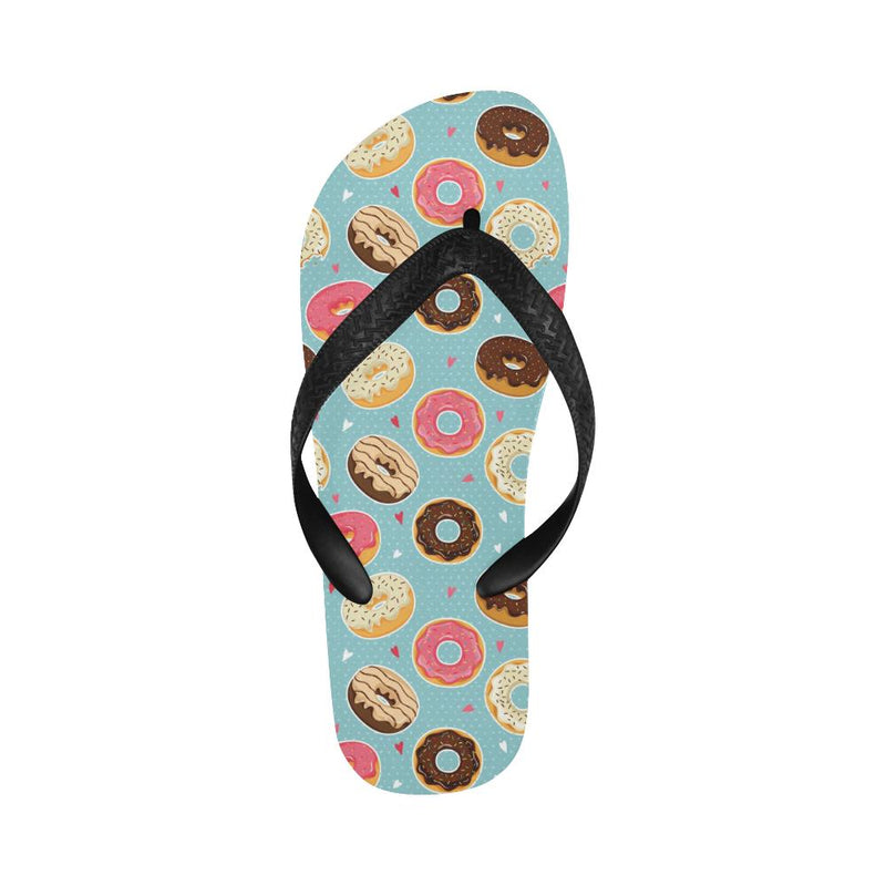 Donut Pattern Print Design DN04 Flip Flops-JorJune