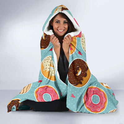 Donut Pattern Print Design DN04 Hooded Blanket-JORJUNE.COM