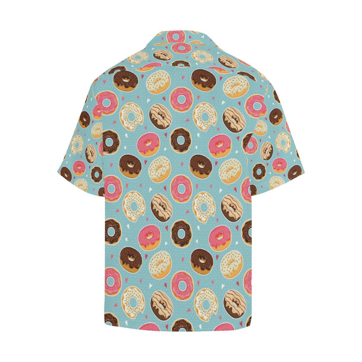 Donut Pattern Print Design DN04 Men Hawaiian Shirt-JorJune