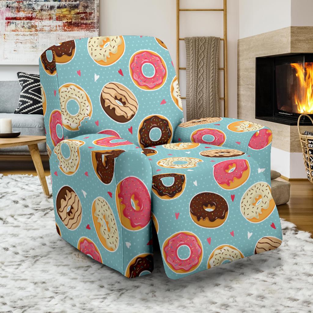 Donut Pattern Print Design DN04 Recliner Slipcover-JORJUNE.COM